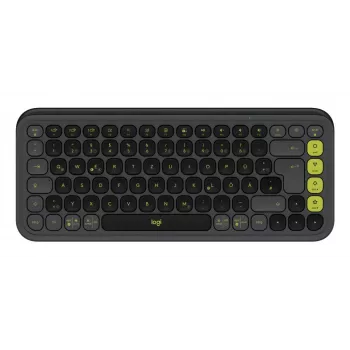 LOGITECH belaidė klaviatūra Pop Icon Keys - Graphite & Green QWERTZ (vokiškas išdėstymas)