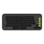 LOGITECH belaidė klaviatūra Pop Icon Keys - Graphite & Green QWERTZ (vokiškas išdėstymas)