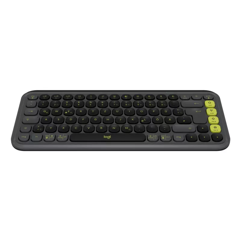 LOGITECH belaidė klaviatūra Pop Icon Keys - Graphite & Green QWERTZ (vokiškas išdėstymas)