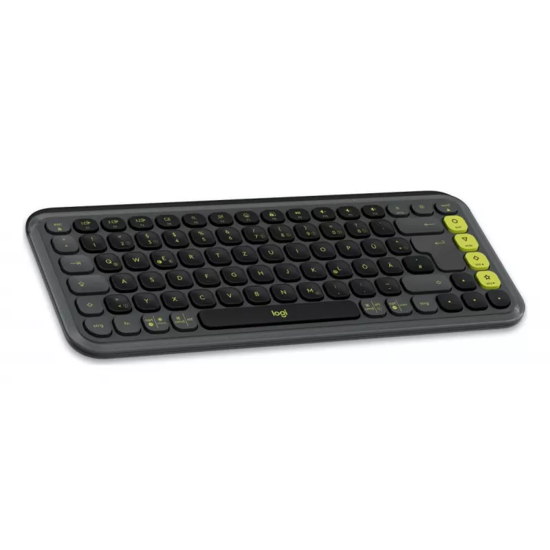 LOGITECH belaidė klaviatūra Pop Icon Keys - Graphite & Green QWERTZ (vokiškas išdėstymas)