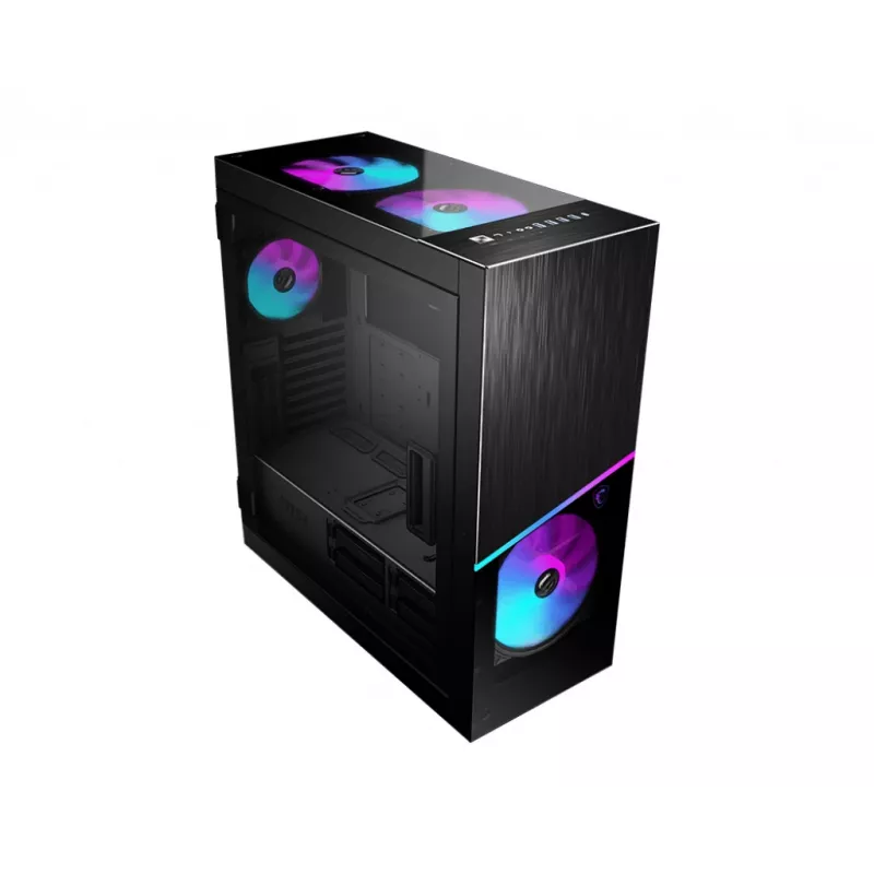 MSI MPG SEKIRA 500X Full Tower kompiuterio korpusas žaidimams 'Juodas, 3x 200mm ARGB + 1x 200mm + 1x120mm ARGB ventiliatoriai, Mystic Light Sync, 8 kanalų ARGB šakotuvas, USB Type-C, grūdinto stiklo plokštės, E-ATX, ATX, mATX, mini-ITX'
