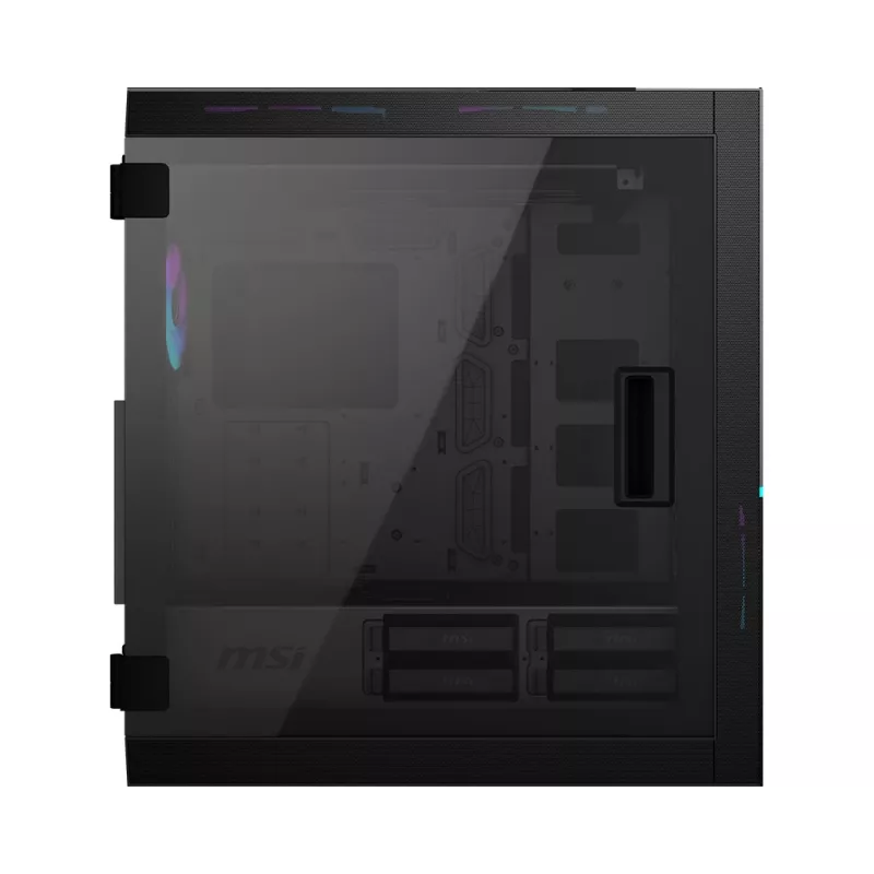 MSI MPG SEKIRA 500X Full Tower kompiuterio korpusas žaidimams 'Juodas, 3x 200mm ARGB + 1x 200mm + 1x120mm ARGB ventiliatoriai, Mystic Light Sync, 8 kanalų ARGB šakotuvas, USB Type-C, grūdinto stiklo plokštės, E-ATX, ATX, mATX, mini-ITX'