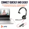 HP Poly Blackwire 3310 monofoninis ausinių komplektas USB-C + USB-C/A adapteris