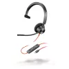HP Poly Blackwire 3310 monofoninis ausinių komplektas USB-C + USB-C/A adapteris