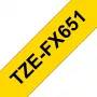 Brother TZE-FX651 lipni juosta etiketėms juoda ant geltono TZ