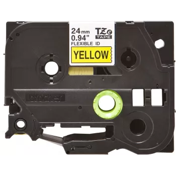 Brother TZE-FX651 lipni juosta etiketėms juoda ant geltono TZ