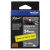 Brother TZE-FX651 lipni juosta etiketėms juoda ant geltono TZ