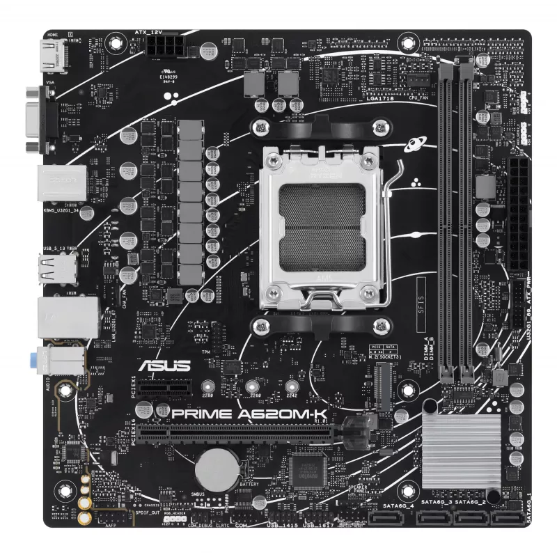 ASUS PRIME A620M-K pagrindinė plokštė AMD A620 Socket AM5 micro ATX