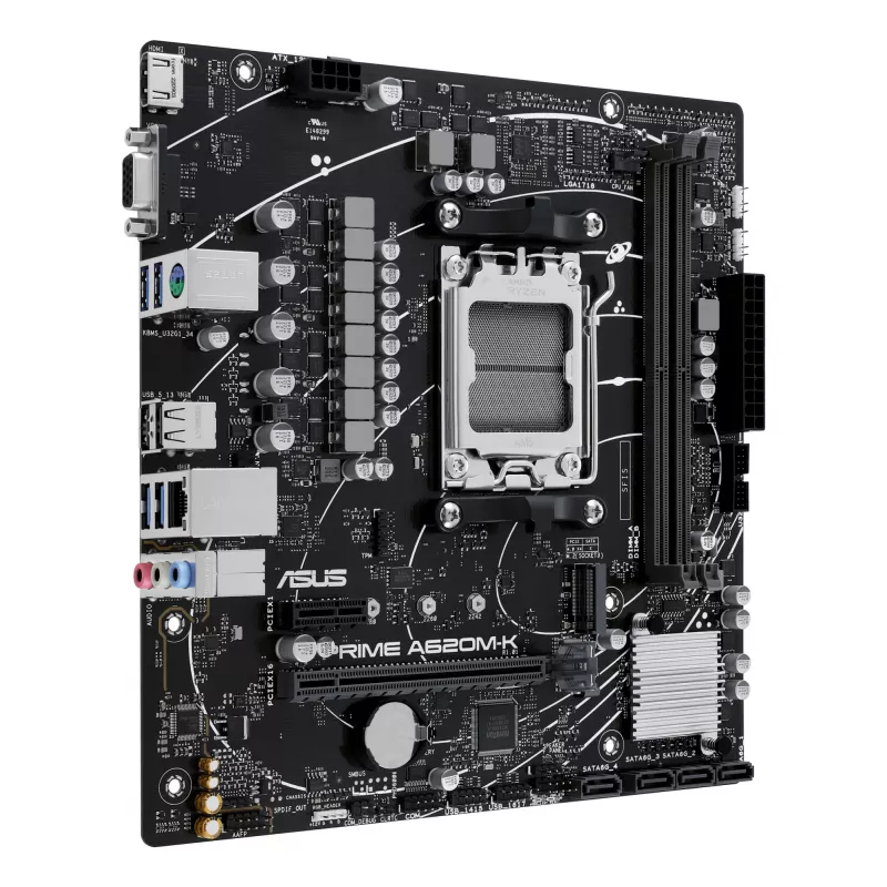 ASUS PRIME A620M-K pagrindinė plokštė AMD A620 Socket AM5 micro ATX
