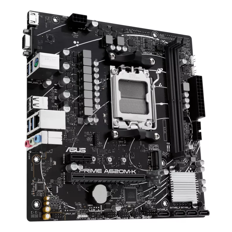 ASUS PRIME A620M-K pagrindinė plokštė AMD A620 Socket AM5 micro ATX