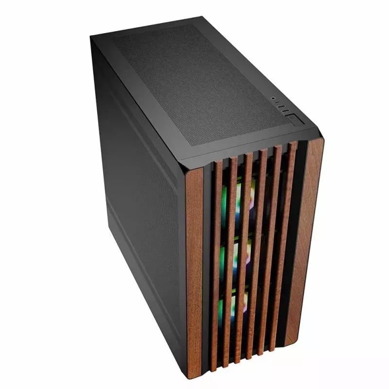 PC korpusas Sharkoon REBEL C70M RGB Full Tower juodas, medinis priekis