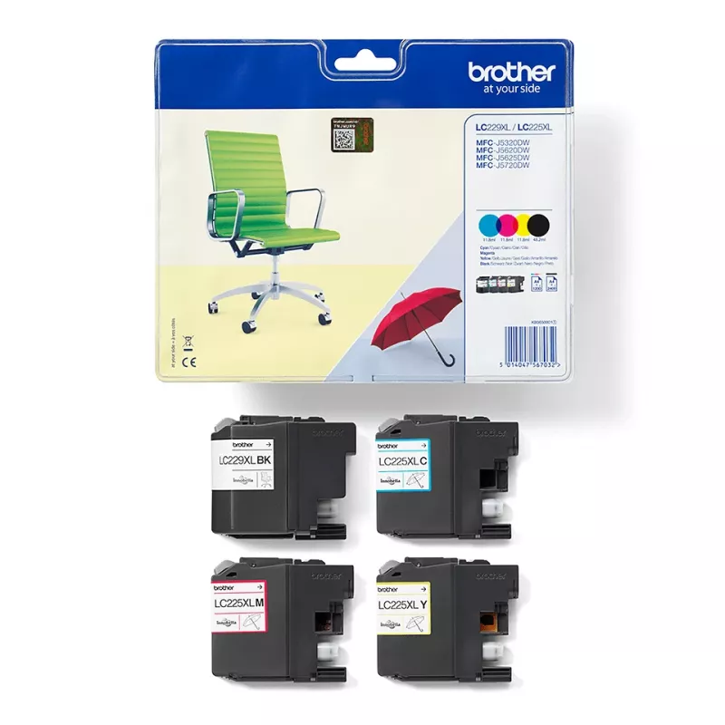 Kasetė Brother LC-229XLVALBP 4 vnt. Originali juoda, žydra, raudona, geltona
