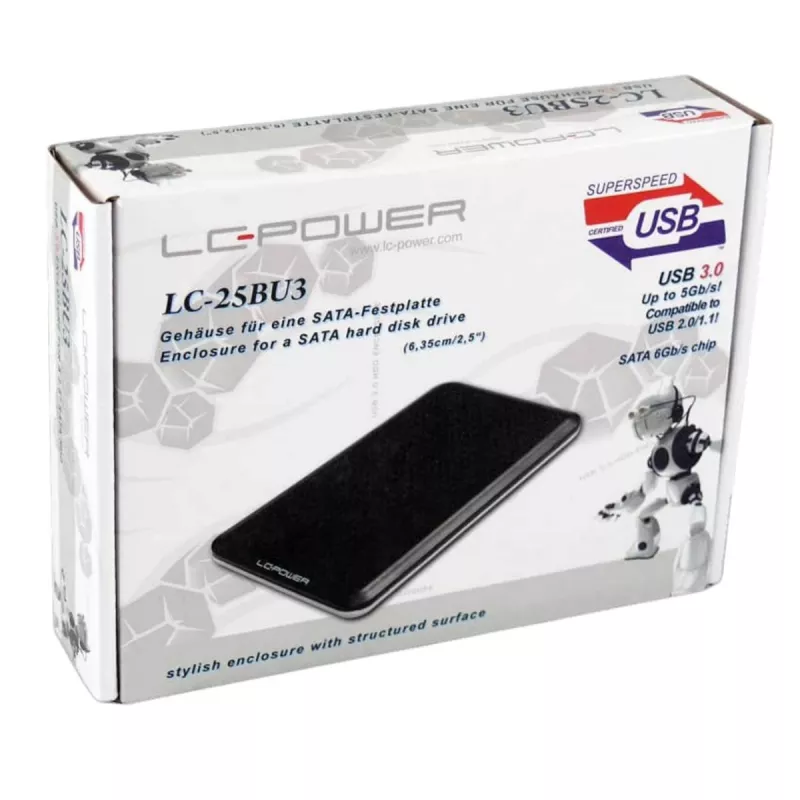 LC-Power išorinis HDD dėklas LC-25BU3 - USB 3.0 6,35 cm/2,5 col. juodas