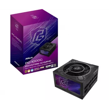 Maitinimo blokas ASRock Phantom Gaming PG-1000G 750 W, ATX 20+4 pin, 80 PLUS Gold, 135 mm ventiliatorius, visiškai modulinis, juodas
