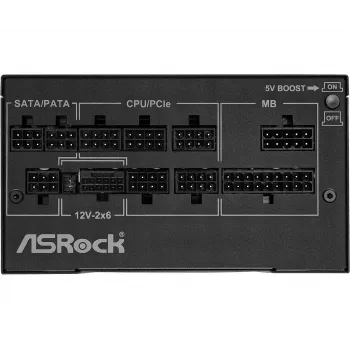Maitinimo blokas ASRock Phantom Gaming PG-1000G 750 W, ATX 20+4 pin, 80 PLUS Gold, 135 mm ventiliatorius, visiškai modulinis, juodas