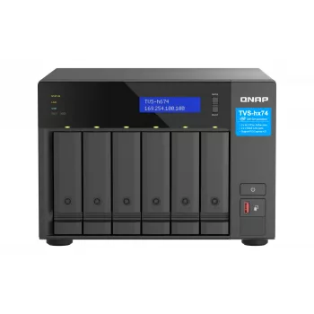QNAP TVS-H674T-I5-32G NAS / saugojimo serveris bokštinis Intel® Core™ i5 i5-12400 32 GB DDR4 HDD QNAP QTS juodos spalvos