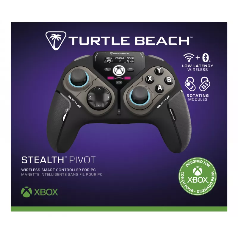 Turtle Beach Stealth Pivot belaidis išmanusis žaidimų valdiklis su besisukančiais moduliais, ekranu, Hall-Effect svirtimis, perprogramuojamais mygtukais, skirtas Windows PC, Xbox Series X/S ir Xbox One