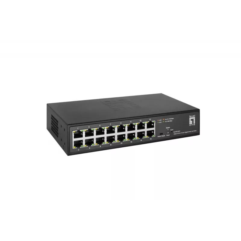 Valdomas jungiklis LevelOne Hilbert 10 inch 16 prievadų Gigabit Smart Lite