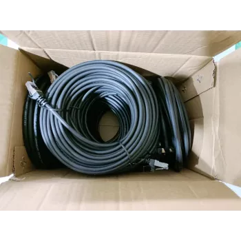 Equip Cat.6 S/FTP jungiamasis laidas, 0,25 m, juodas, 100 vnt./rinkinyje
