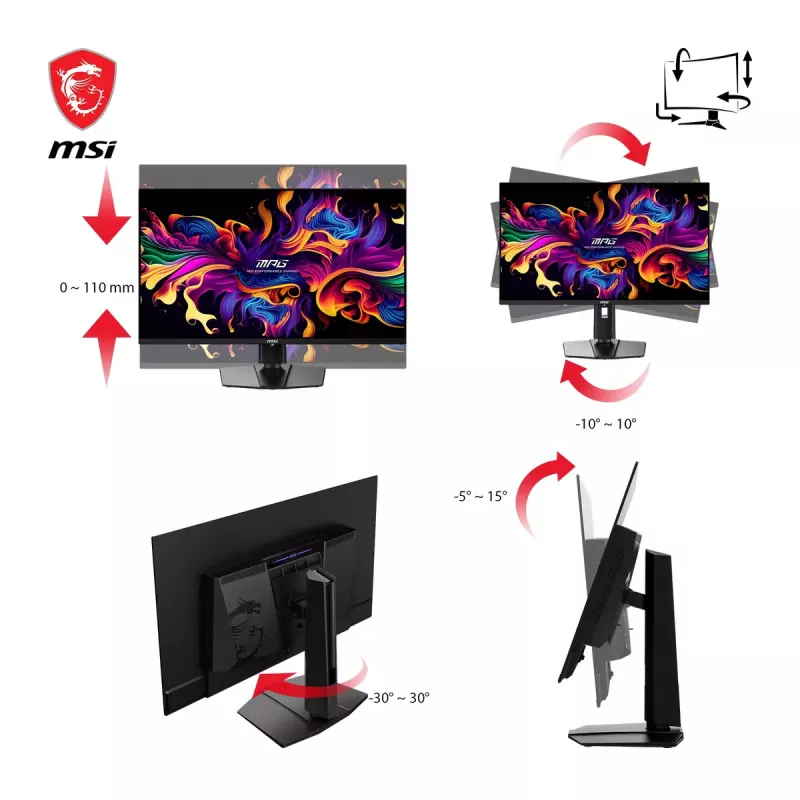 MSI MPG 321URXDE QD-OLED monitorius 80 cm (31,5 colio) 3840 x 2160 4K Ultra HD juodas