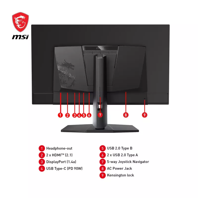 MSI MPG 321URXDE QD-OLED monitorius 80 cm (31,5 colio) 3840 x 2160 4K Ultra HD juodas