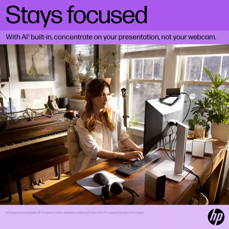 HP 965 4K srautinė internetinė kamera, 8 MP, 3840 x 2160, USB