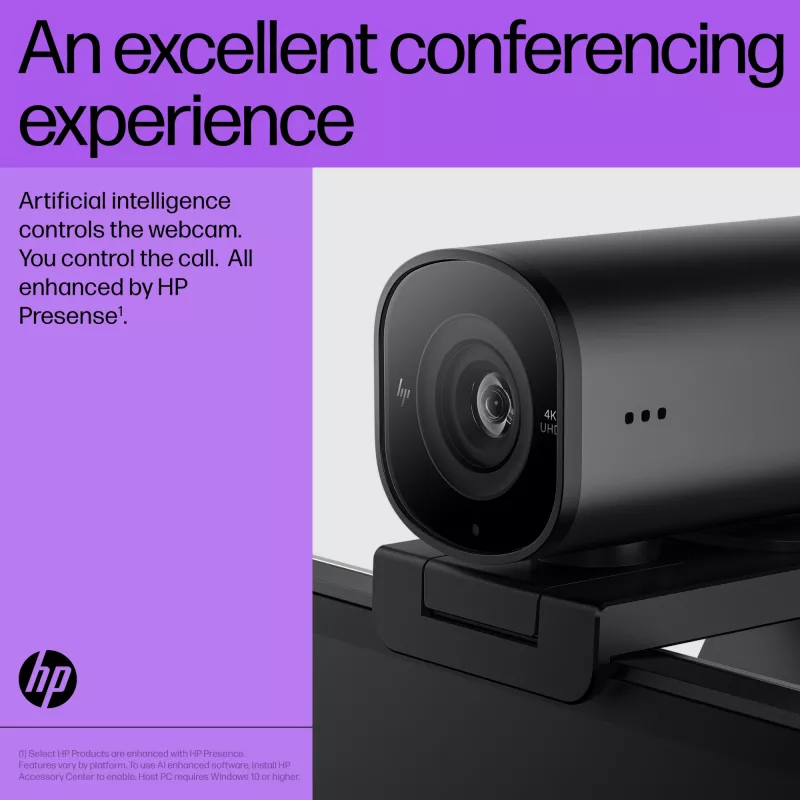 HP 965 4K srautinė internetinė kamera, 8 MP, 3840 x 2160, USB
