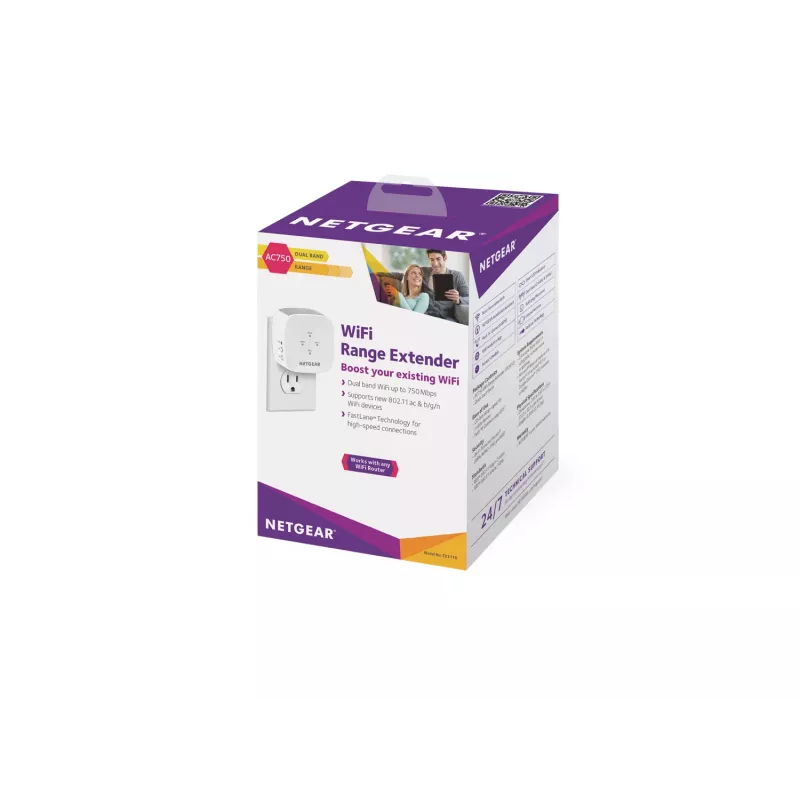 NETGEAR EX3110 WiFi stiprintuvas AC750, baltas
