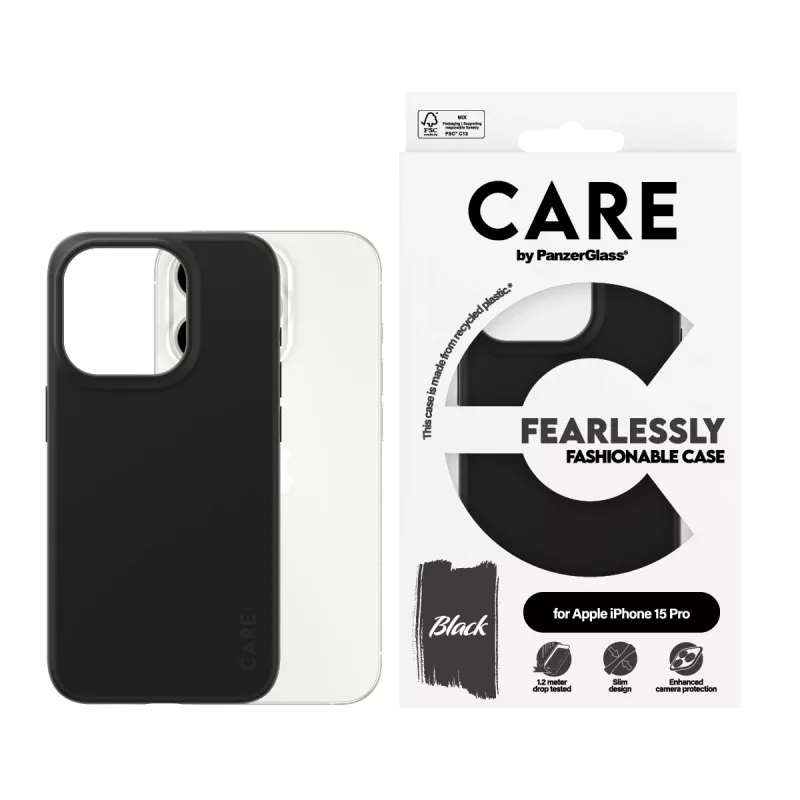 PanzerGlass CARE™ by ® Dėklas Black iPhone 15 Pro, Juodas