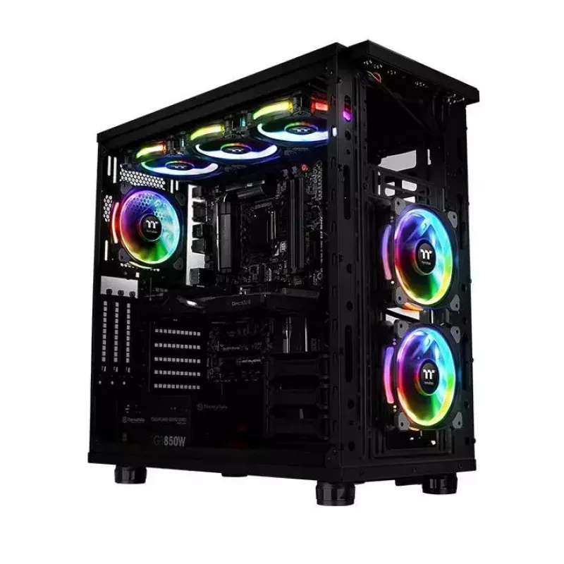 Ventiliatorių rinkinys Thermaltake Riing Plus 12 RGB Lumi Plus TT Premium Edition 3x120 mm Juodas