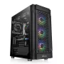 THERMALTAKE Versa T27 TG ARGB – Juodas vidutinis bokštas su grūdintu stiklu ir ARGB ventiliatoriais
