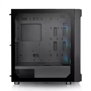 THERMALTAKE Versa T27 TG ARGB – Juodas vidutinis bokštas su grūdintu stiklu ir ARGB ventiliatoriais