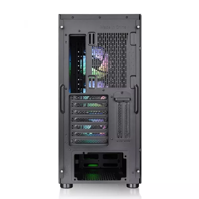 THERMALTAKE Versa T27 TG ARGB – Juodas vidutinis bokštas su grūdintu stiklu ir ARGB ventiliatoriais