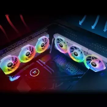 Ventiliatorius Thermaltake SWAFAN EX14 140 mm baltas