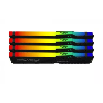 Kingston FURY Beast 128GB (4x32GB) DDR5 5200MT/s CL40 DIMM RGB atminties rinkinys