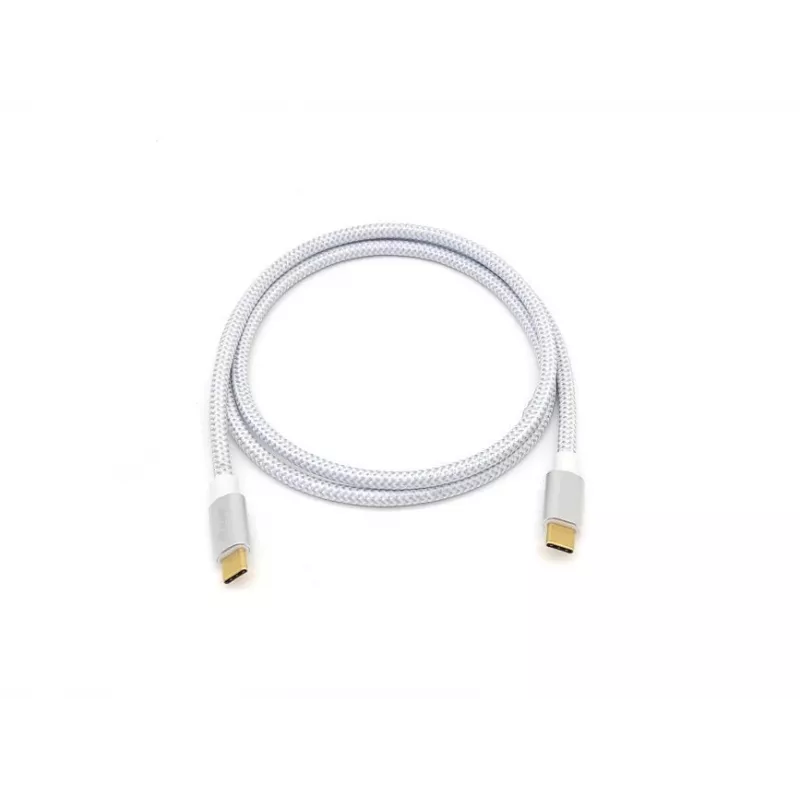 Equip USB 3.2 Gen 2 laidas Type-C į Type-C, vyriškas/vyriškas, 0,5 m, 5A, sidabrinis/baltas