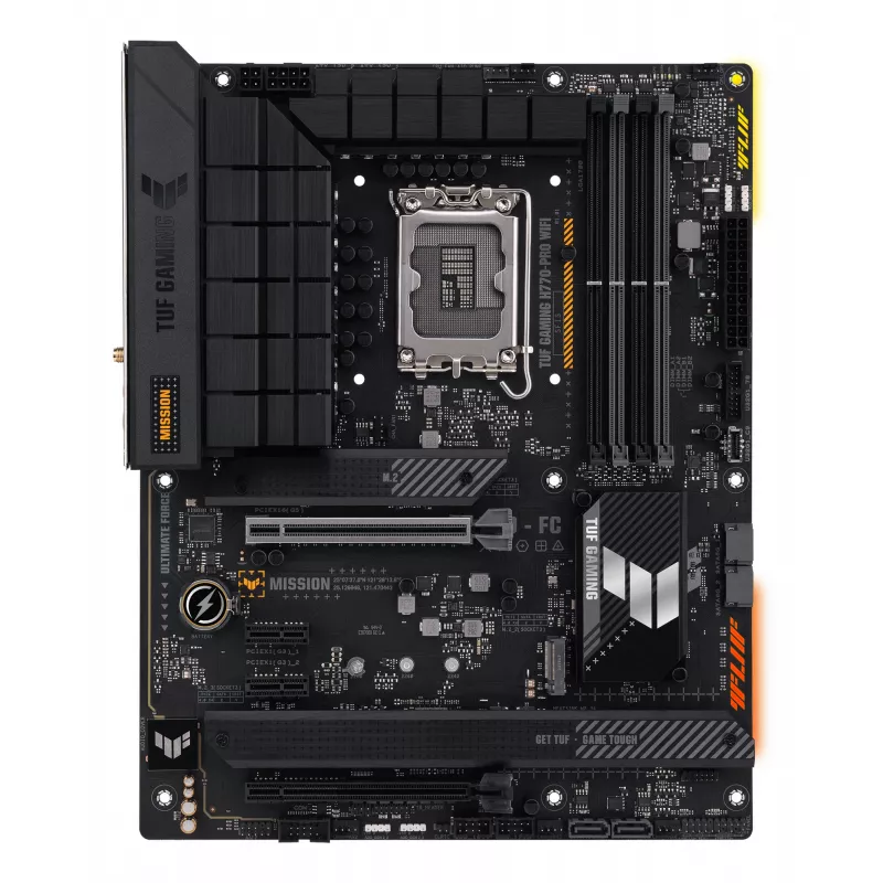 Motininė plokštė ASUS TUF GAMING H770-PRO WIFI — Intel H770, LGA 1700, ATX, DDR5, 4x DIMM, 128 GB, Wi‑Fi 6, 2,5 Gb LAN, 4x M.2
