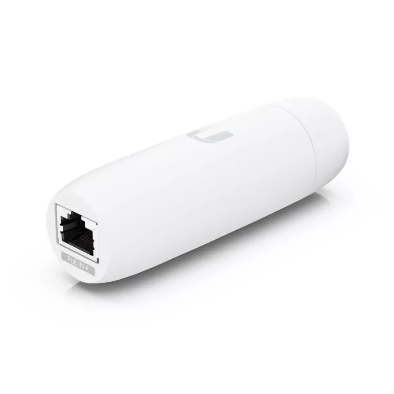 PoE adapteris UBIQUITI UACC-ADAPTER-POE-USBC – 48V įvadas, 5V 0,25A išvadas, kompaktiškas 30,4×30,4×95mm, baltas