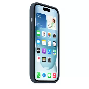 Apple iPhone 15 Silikoninis dėklas su MagSafe Storm Blue