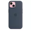 Apple iPhone 15 Silikoninis dėklas su MagSafe Storm Blue