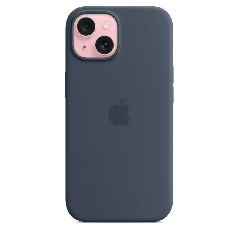 Apple iPhone 15 Silikoninis dėklas su MagSafe Storm Blue