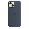 Apple iPhone 15 Silikoninis dėklas su MagSafe Storm Blue
