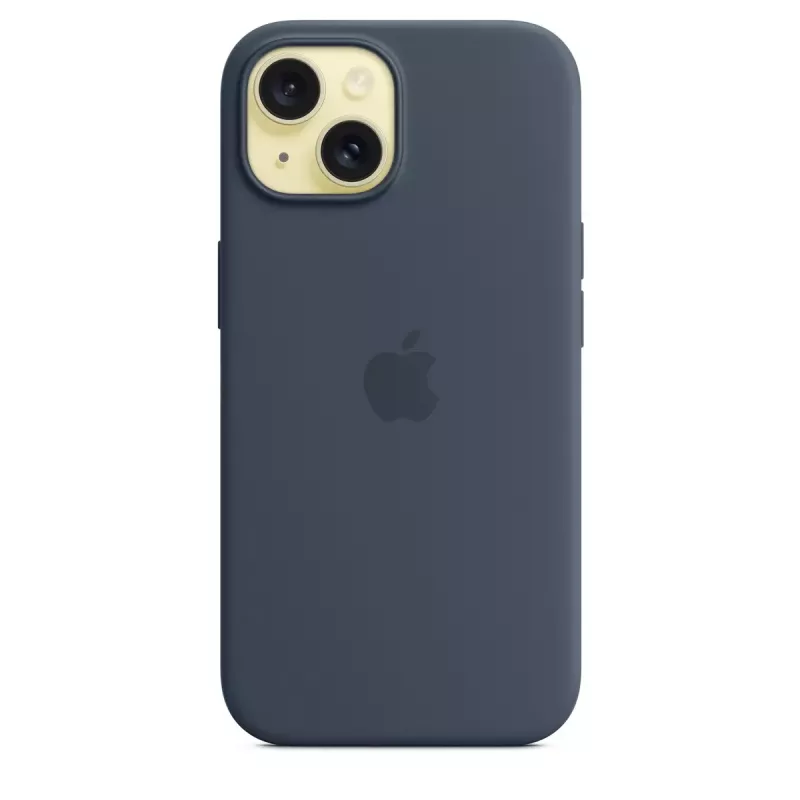 Apple iPhone 15 Silikoninis dėklas su MagSafe Storm Blue