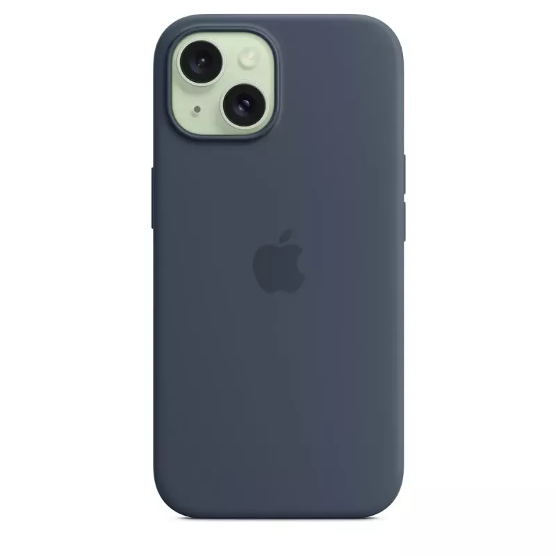 Apple iPhone 15 Silikoninis dėklas su MagSafe Storm Blue