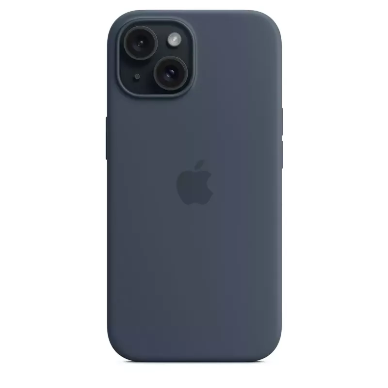 Apple iPhone 15 Silikoninis dėklas su MagSafe Storm Blue