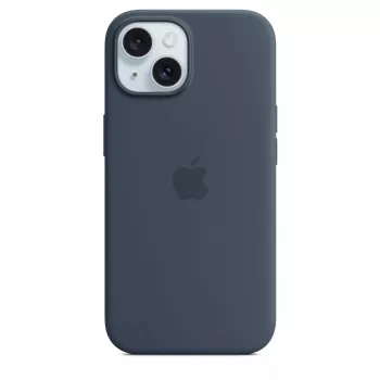 Apple iPhone 15 Silikoninis dėklas su MagSafe Storm Blue