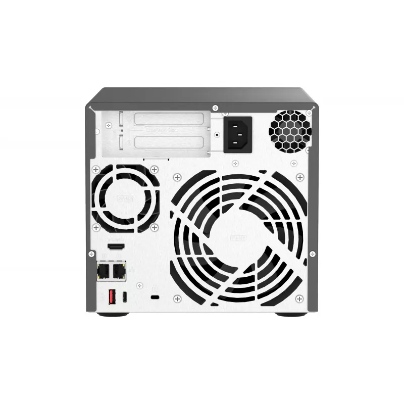 QNAP TVS-H474 bokštinis NAS Intel® Pentium® G7400 8 GB DDR4 0 TB QuTS hero juodas