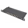 DIGITUS Patch Panel CAT6A ekranuotas, 8 prievadų, 1/2U, 10 inch stovo montavimui, juodas RAL 9005