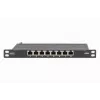 DIGITUS Patch Panel CAT6A ekranuotas, 8 prievadų, 1/2U, 10 inch stovo montavimui, juodas RAL 9005