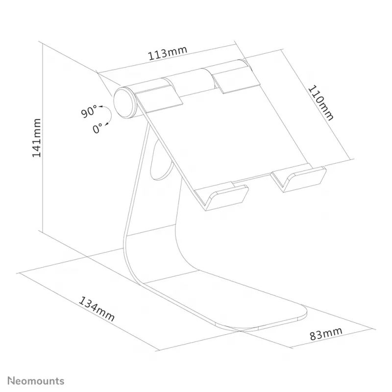 Neomounts DS15-050SL1 stovas planšetei iki 11 colių - sulankstomas - universalus